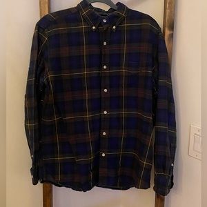 CHAPS cotton Oxford button up plaid flannel - L